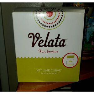 NEW IN BOX VELATA KEY LIME CURVE FONDUE WARMER